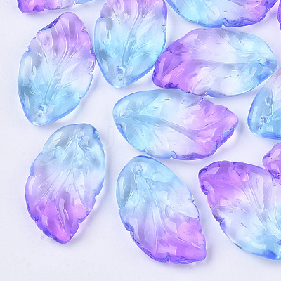 Two Tone Transparent Spray Painted Glass Pendants GLAA-T013-02-D01-1
