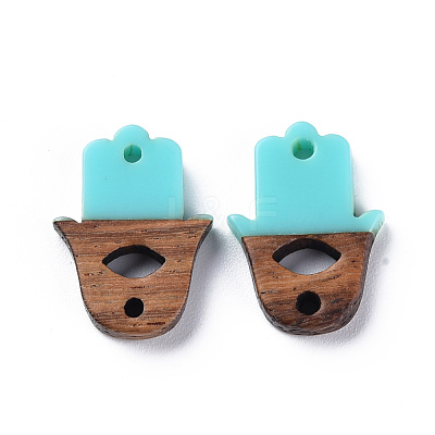 Opaque Resin & Walnut Wood Links Connectors RESI-T035-47-1
