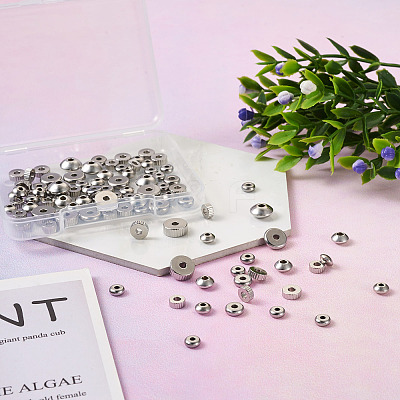 180Pcs 201 & 303 & 304 Stainless Steel Spacer Beads STAS-MP0001-07-1
