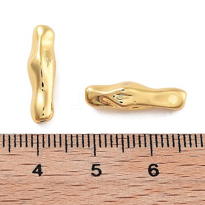 Rack Plating Irregular Column Brass Beads KK-Z071-35G-1