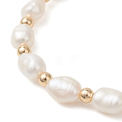 Natural Cultured Freshwater Pearl & Baroque Pearl Keshi Beads Stretch Bracelets for Women BJEW-JB13515-1