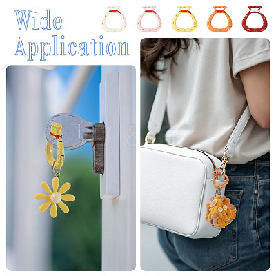 10Pcs 5 Colors Alloy Spring Gate Rings FIND-TA0008-59B-1