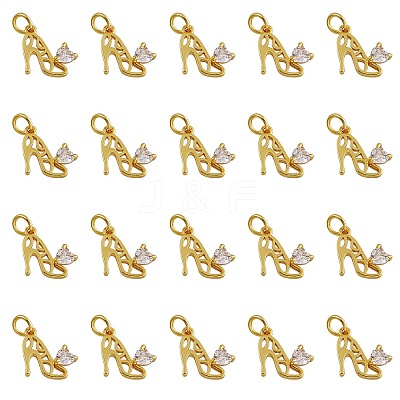 20Pcs Brass Micro Pave Cubic Zirconia Stilettos Charms ZIRC-SZ0001-91-1