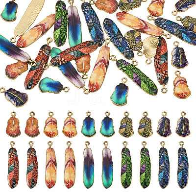 30Pcs 10 Styles Rack Plating Alloy Pendants FIND-TA0009-68-1