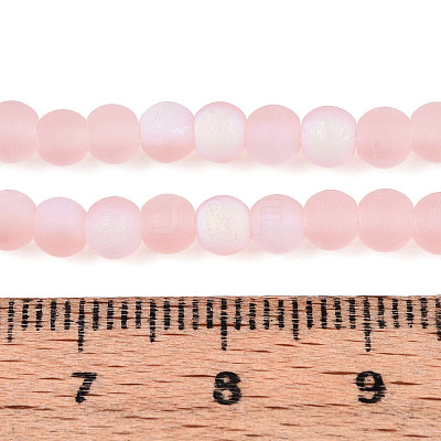 Frosted Transparent Glass Beads Strands GLAA-T032-T4mm-MBB10-1