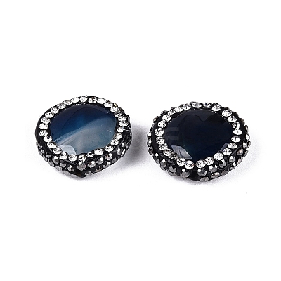 Natural Agate Rhinestone Beads G-Q487-03A-1