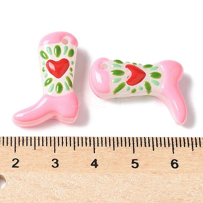 Painted Glass Beads Enamel Beads X1-BLOW-D300-01D-1