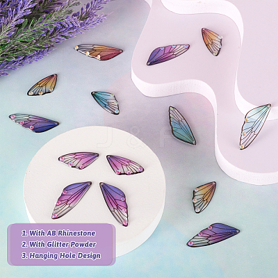 Transparent Resin Crystal AB Rhinestone Pendants Set RESI-TAC0002-46C-1