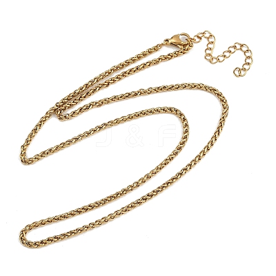 304 Stainless Steel Wheat Chains Necklaces for Unisex NJEW-K395-01A-G-1