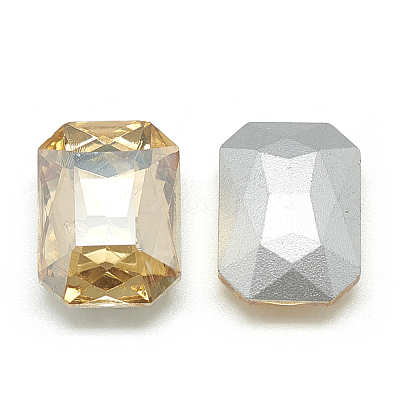 Pointed Back Glass Rhinestone Cabochons RGLA-T079-10x14mm-06-1