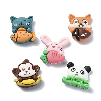 Animal Theme Opaque Resin Decoden Cabochons RESI-G088-04-1