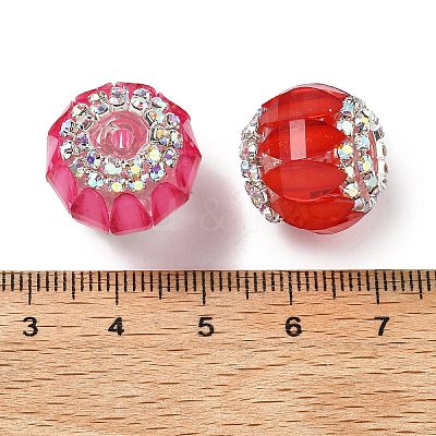 Transparent Resin Rhinestone Beads OACR-D307-05-1