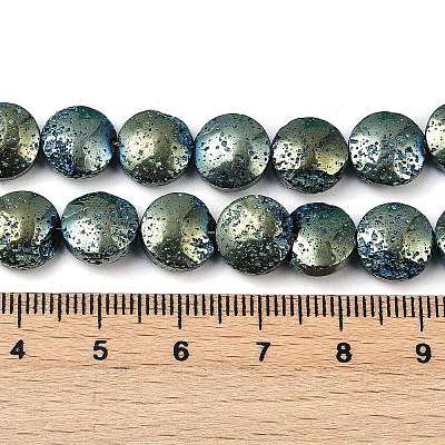 Electroplated Natural Lava Rock Beads Strands G-K388-01H-1