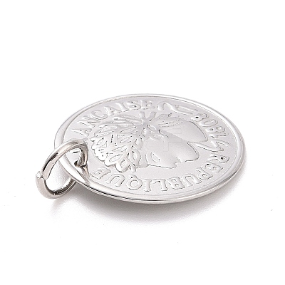Non-Tarnish 304 Stainless Steel Coin Pendants LS-STAS-F183-05P-1