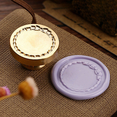 Golden Plated Wax Seal Brass Stamp Head AJEW-C031-01E-1