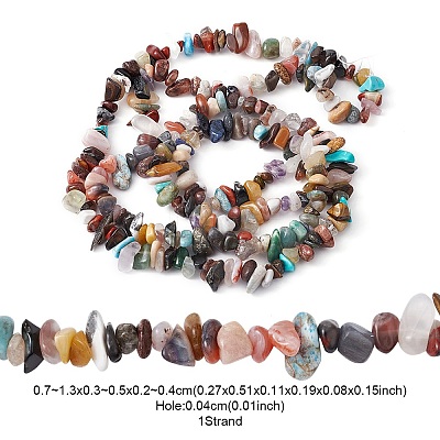 Natural & Synthetic Mixed Gemstone Beads Strands G-YW0001-47-1