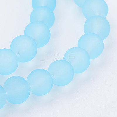 Baking Paint Transparent Glass Bead Strands GLAA-S031-6mm-2-1