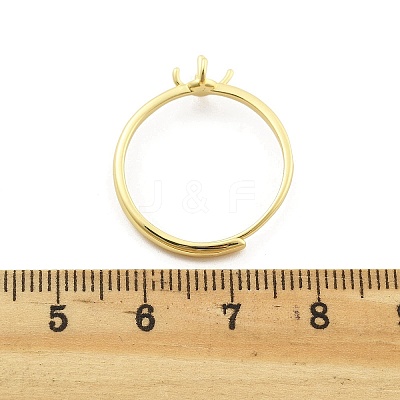 Flat Round Brass Adjustable Ring Settings LS-KK-G527-01B-G-1