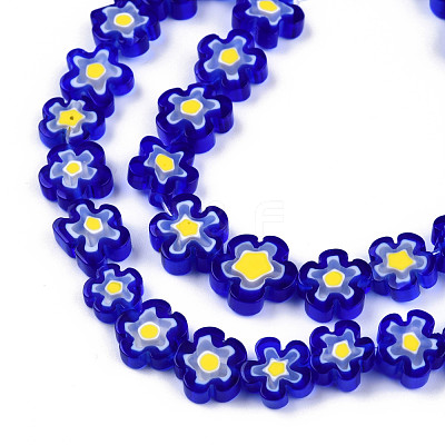 Handmade Millefiori Glass Bead Strands LAMP-N029-017D-16-1