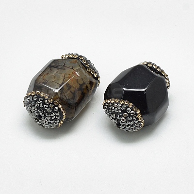 Natural Black Agate Beads G-Q982-B01-1