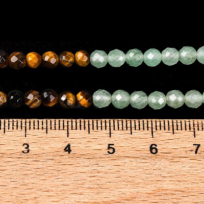 Chakra Theme Natural Red Rainbow Jasper & Yellow Aventurine & Tiger Eye & Green Aventurine & Blue Spot Stone & Lapis Lazuli & Amethyst Beads Strands G-F668-14-4mm-1