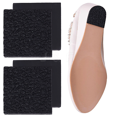 2Pairs Square Rubber Anti-slip Stickers for Shoe Soles AJEW-CY0002-56-1