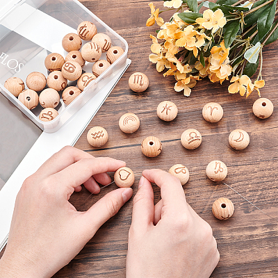 Natural Undyed Beech Beads WOOD-PH0001-03-1