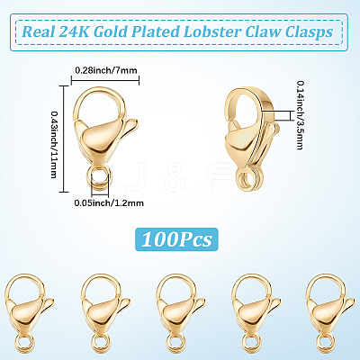 100Pcs 304 Stainless Steel Lobster Claw Clasps STAS-BBC0009-39C-G-1