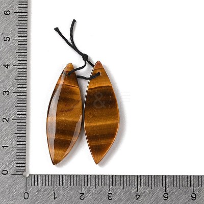 2Pcs Natural Tiger Eye Pendants G-A228-03E-1