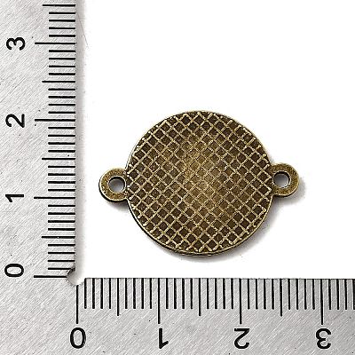 Tibetan Style Alloy Flat Round Cabochon Connector Settings TIBE-Q038-001D-AB-NR-1