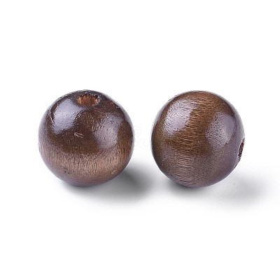 Lightcoffee Round Natural Wood Beads X-TB25MMY-5-1
