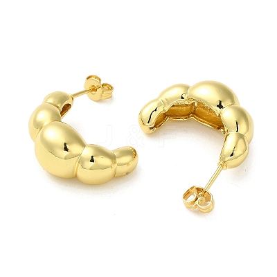 Rack Plating Bubble Brass Stud Earrings for Women EJEW-O001-01G-1