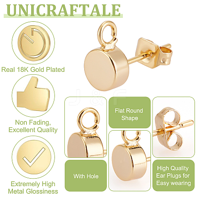 Brass Stud Earring Findings KK-UN0002-79-1