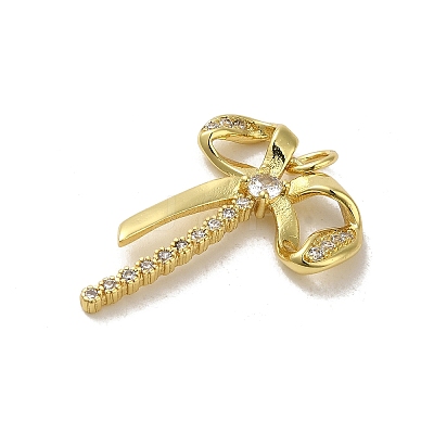Rack Plating Brass Micro Pave Cubic Zirconia Pendants KK-H473-08F-G-1