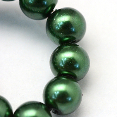 Baking Paint Pearlized Glass Pearl Round Bead Strands HY-Q330-8mm-75-1