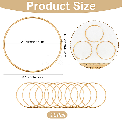 10Pcs Iron Ring for DIY Woven Net/Web with Feather IFIN-SP0001-56B-KCG-1