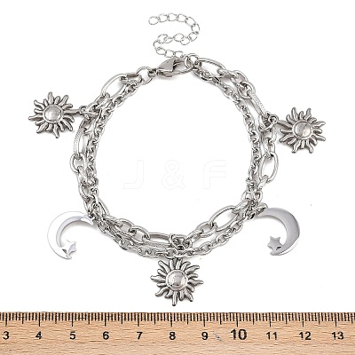 304 Stainless Steel Multi-strand Bracelets BJEW-P365-01P-1