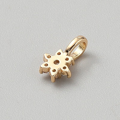 Brass Micro Pave Cubic Zirconia Charms ZIRC-TAC0003-15B-1