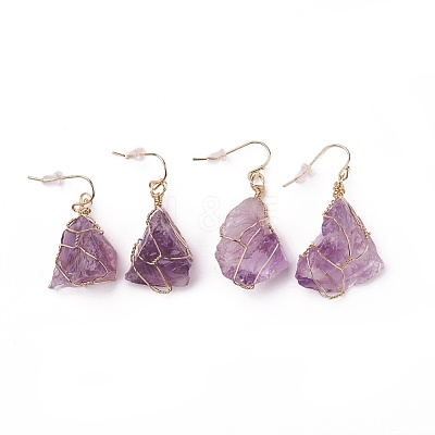 Natural Mixed Stone Dangle Earrings EJEW-F228-A-1