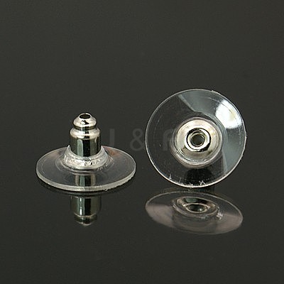 Brass Bullet Clutch Bullet Clutch Earring Backs with Pad X-KK-C3213-P-1
