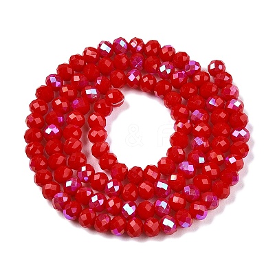 Electroplate Opaque Solid Color Glass Beads Strands EGLA-A044-P4mm-L15-1