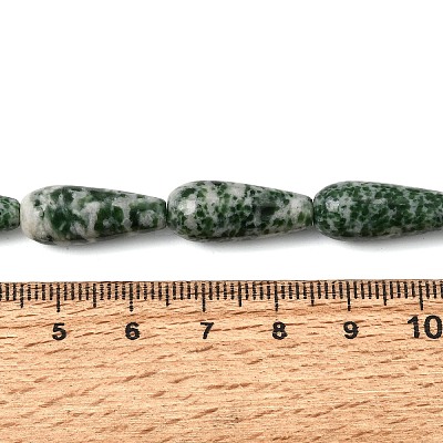 Natural Green Spot Jasper Beads Strands GG-CBA0487-B03-8x21mm-1