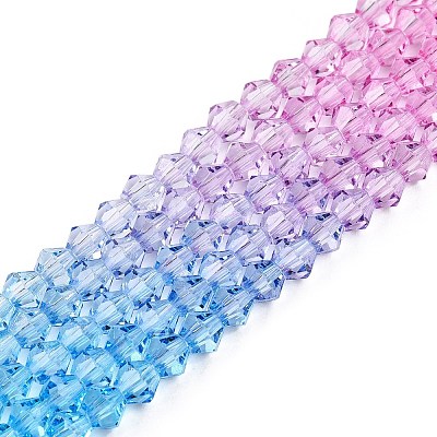 Gradient Color Baking Paint Glass Bead Strands DGLA-A039-T2mm-A06-1