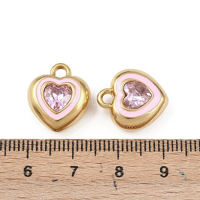 304 Stainless Steel Enamel Pendants STAS-C158-15G-01-1