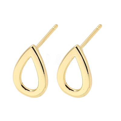 Brass Stud Earrings EJEW-B035-12KCG-1
