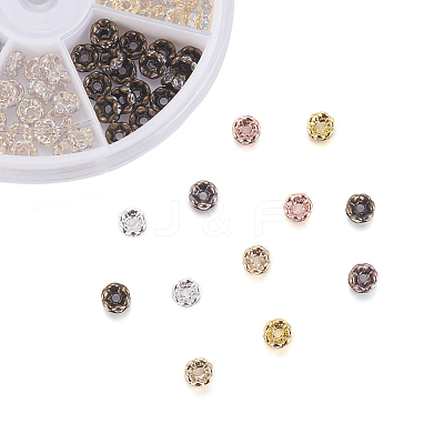 Brass Rhinestone Spacer Beads RB-JP0002-10-NF-1