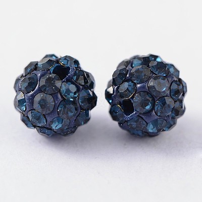 Polymer Clay Rhinestone Beads RB-H284-6MM-Half-207-1