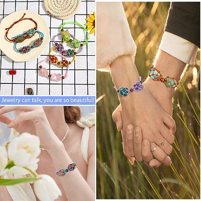 12Pcs Adjustable Braided Nylon Cord Macrame Pouch Bracelet Making AJEW-SW00010-05-1