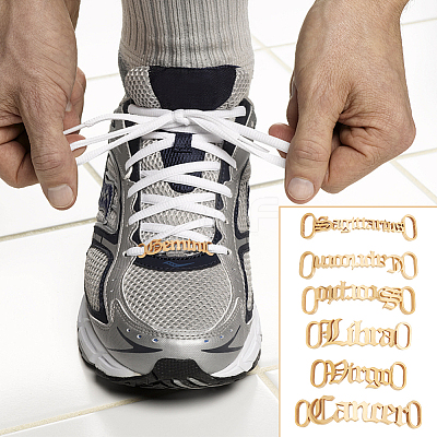 14pcs 7 style Constellations Theme 201 Stainless Steel Shoe Lace Decorations AJEW-PH0011-22-1