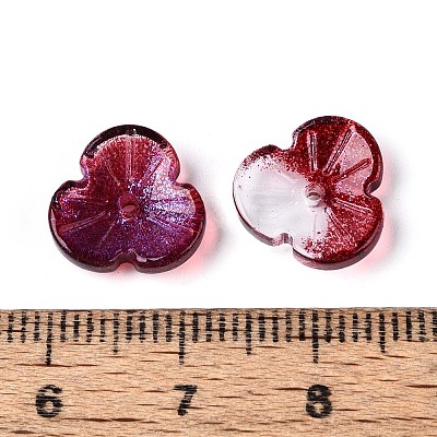Baking Paint Transparent Glass Bead Caps DGLA-N014-09A-01-1